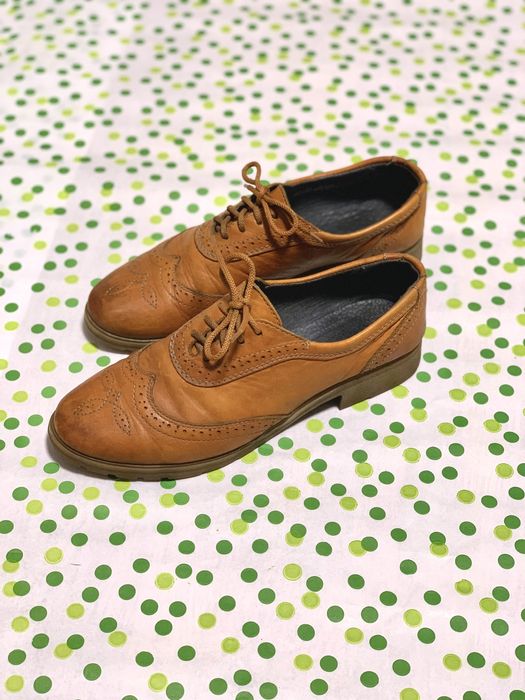 Туфлі оксфорди натуральна шкіра руді