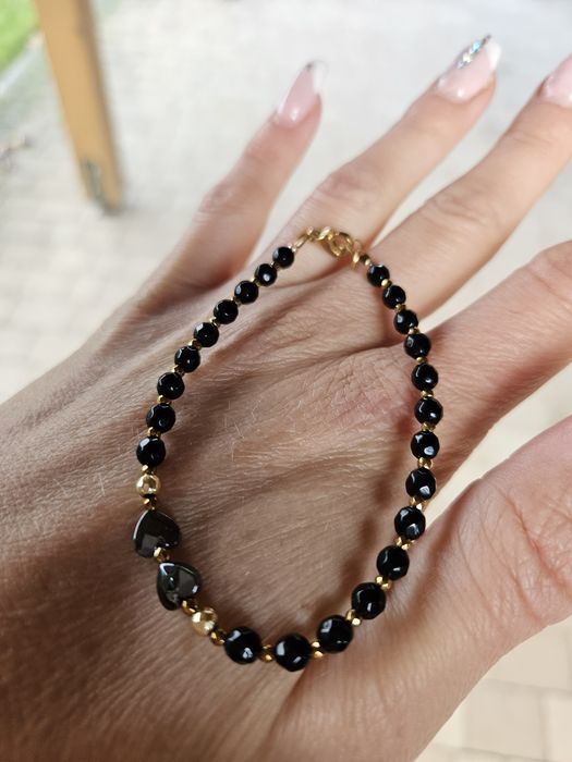 Bransoletka kamienie naturalne Jadeit Hematyt