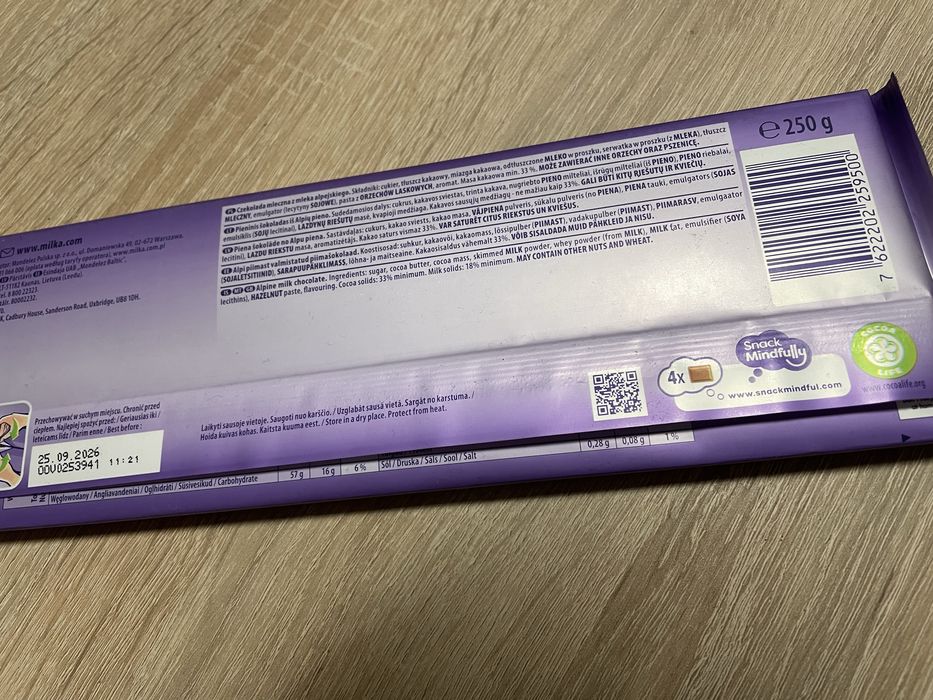 Czekolada Milka Alpine Milk 250g