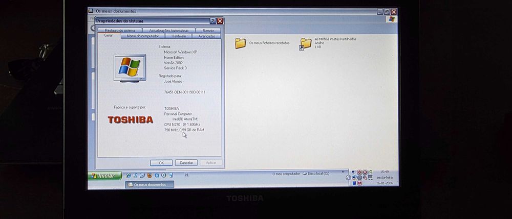 Notebook Toshiba NB100