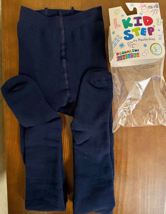 Дитячі махрові теплі колготи на вік 11-12 р.,зріст 152-158 см, сині