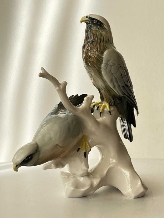 Велика антикварна статуетка птахи Золоті Орли Karl Ens 1900-ті роки