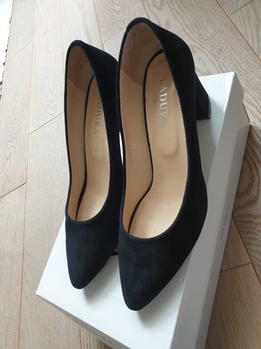 Zamszowe buty Badura Zamszowe czółenka buty na obcasie