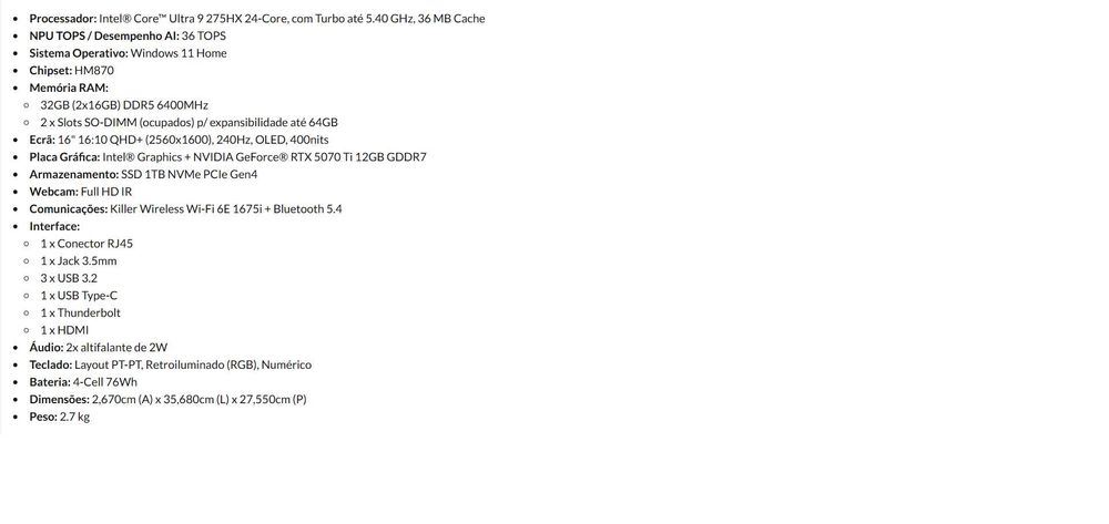 Gaming Laptop Acer Helios Neo RTX5070 Ti