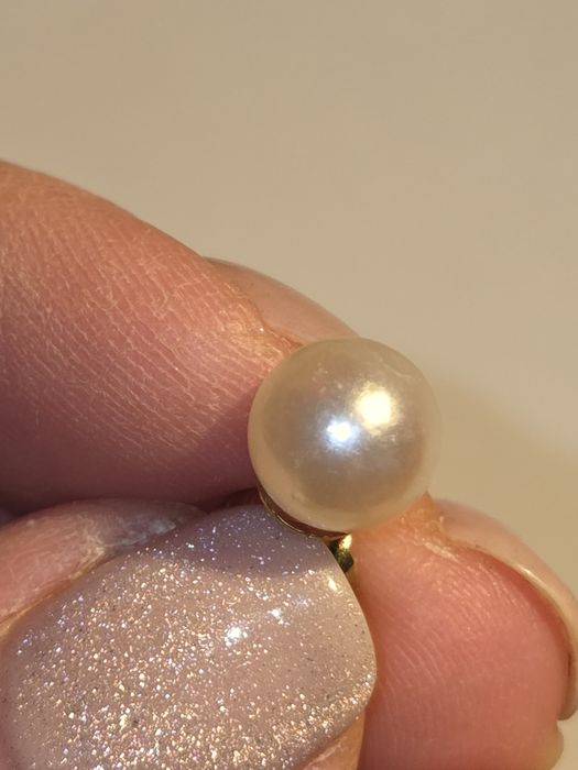 Kolczyki złote z perłą certyfikat