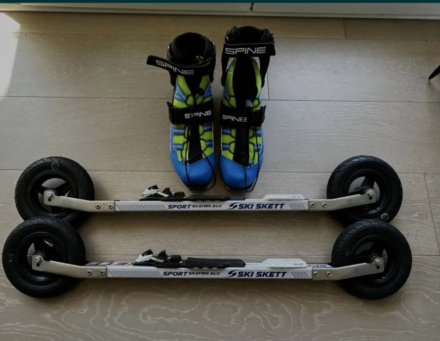 Nartorolki caly zest (wiazania,rekawice,nartorolki,kije,buty 41) nowe