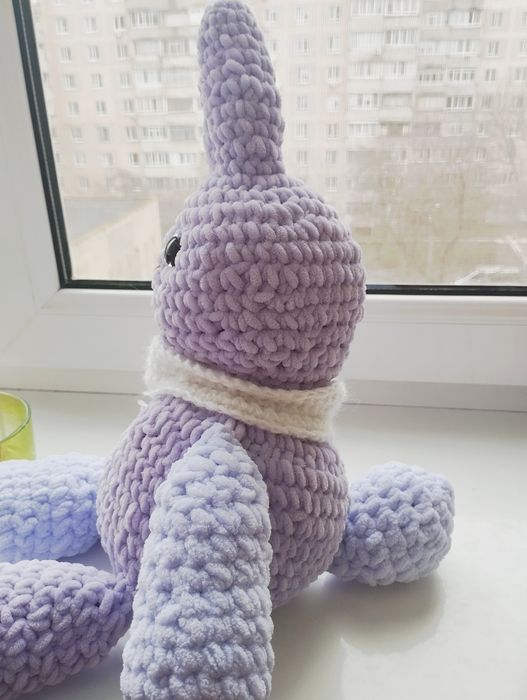 М'яка іграшка Зайчик, Новорічна Іграшка, В'язаний зайчик