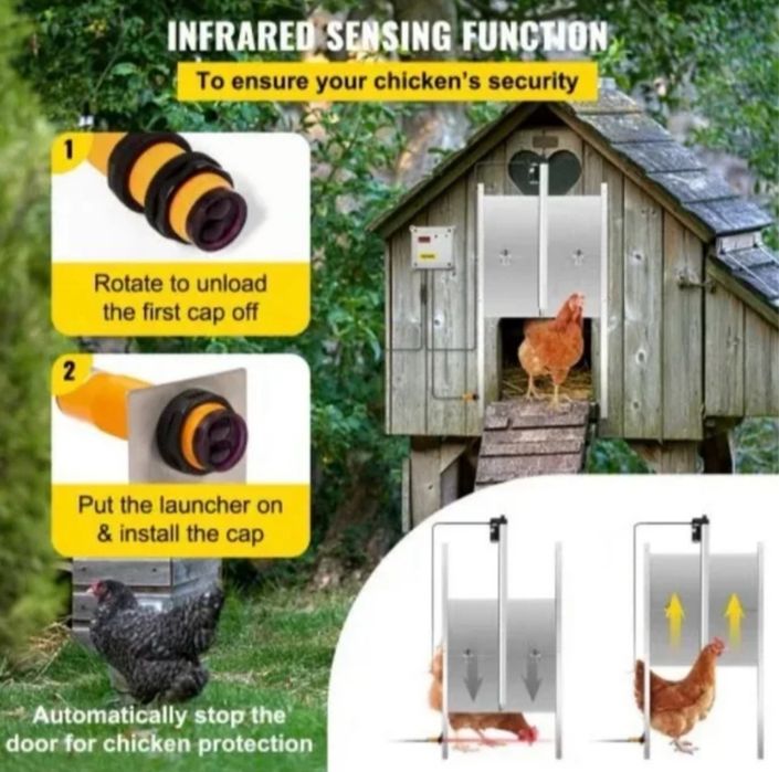 Porta automática para galinheiro VEVOR 30x30cm