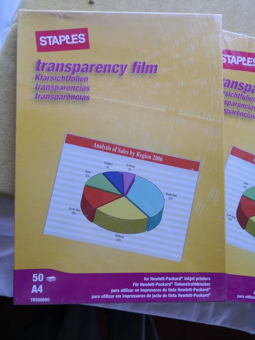 Filme Transparente Staples A4 – 50 Folhas para Impressora HP