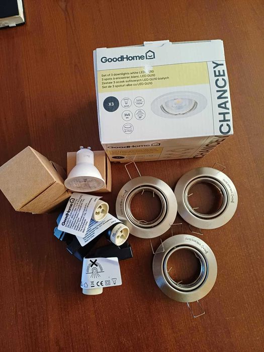 GoodHome zestaw 3 oczek sufitowych led białych