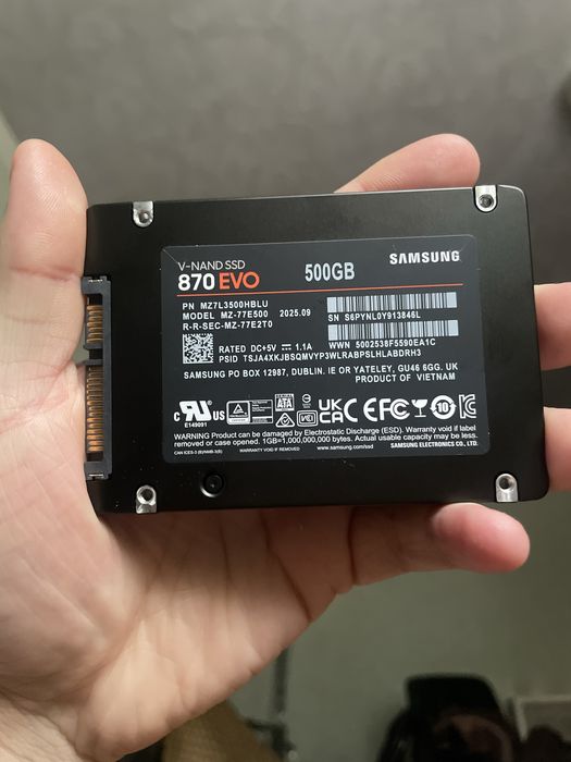 SSD-диск Samsung 870 EVO V-NAND MLC 500GB 2.5"