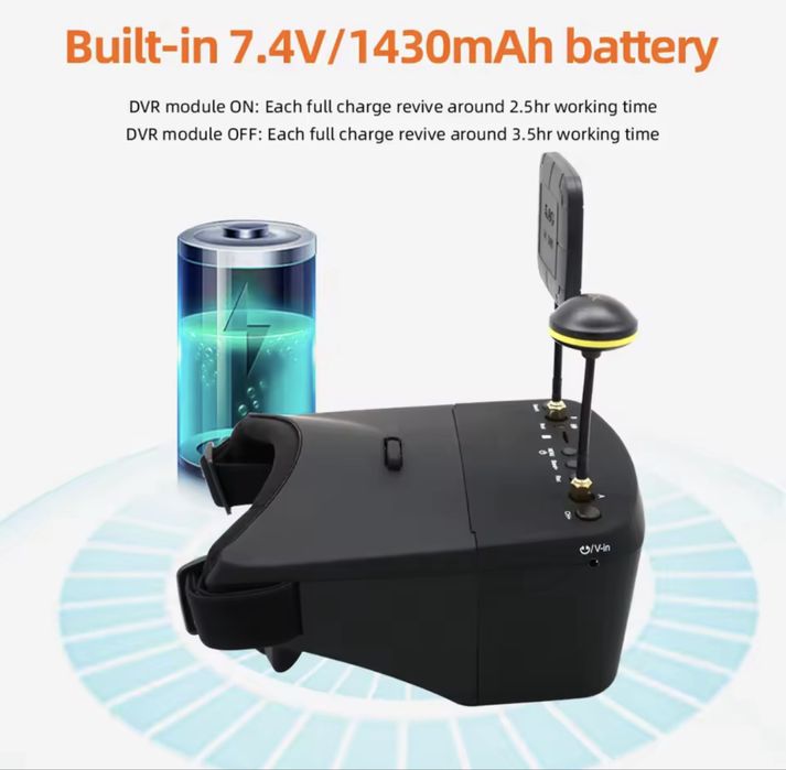 Окуляри FPV Шолом EV800D New 5.8G 40CH 5 Inch 800*480