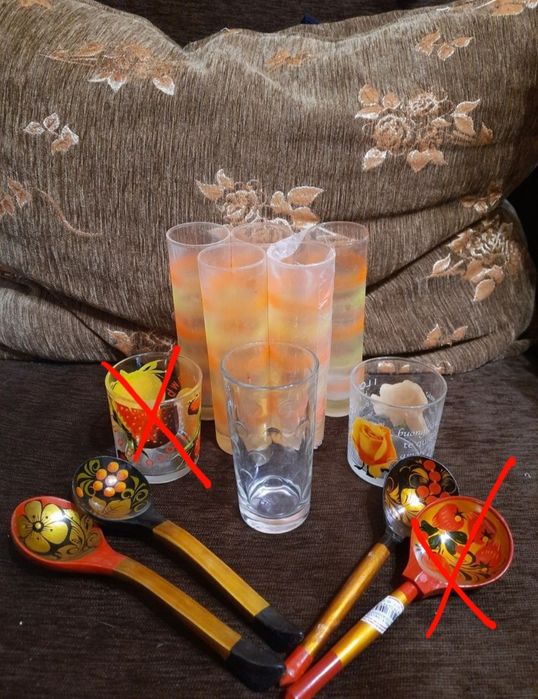 Келих весільний Стаканы бокалы ссср ложки деревянные хохлома