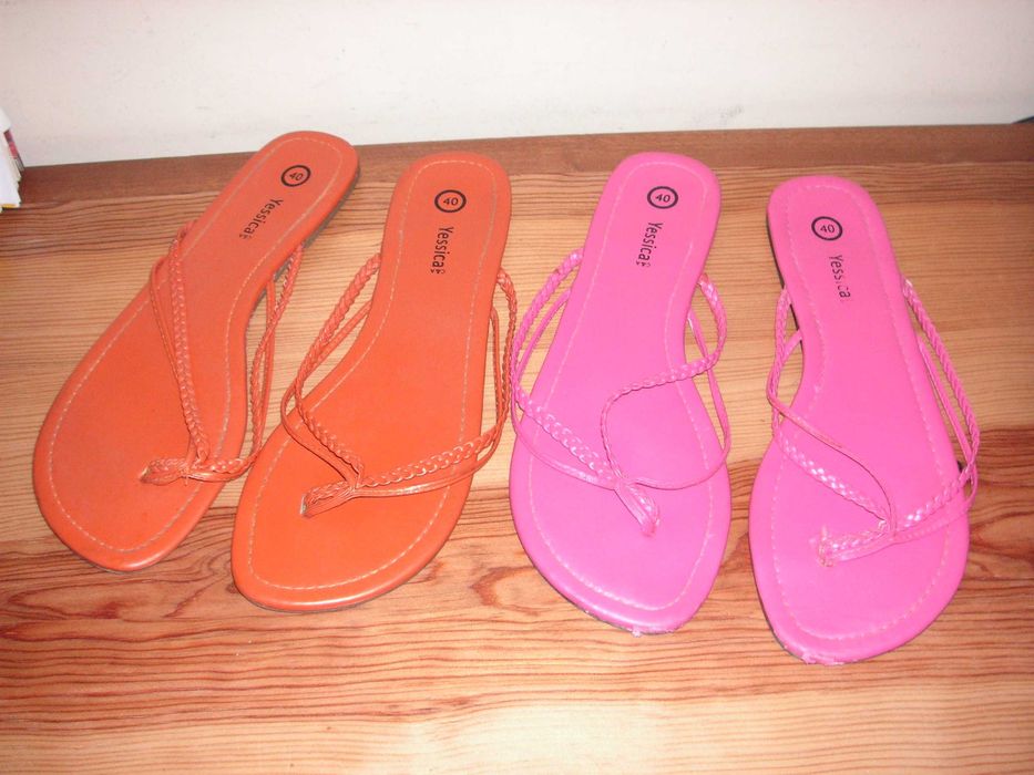 Sandálias / Chinelas Laranja e Rosa Yessica T/40