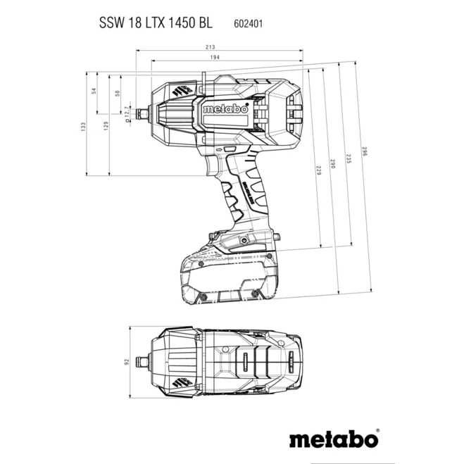 Metabo Akumul. zakrętak udarowy SSW 18 LTX 1450 BL   602401660