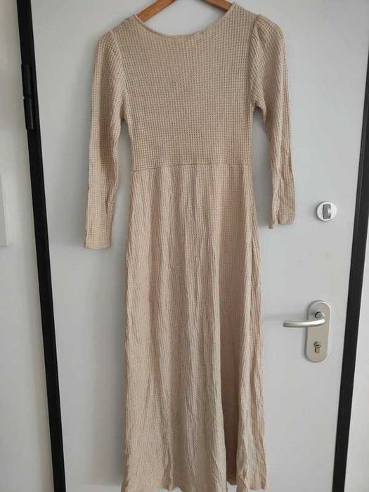 Vestido Midi Springfield - Bege Texturizado (Waffle) - Springfield M