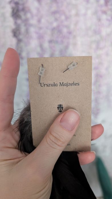 Efektowne i długie kolczyki Boho z piór, handmade