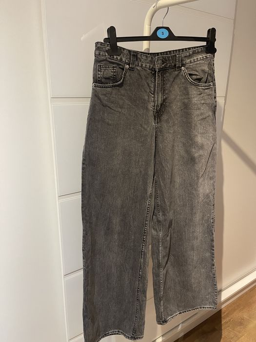 Rewelacyjne spodnie kolor szary szerokie nogawki H&M