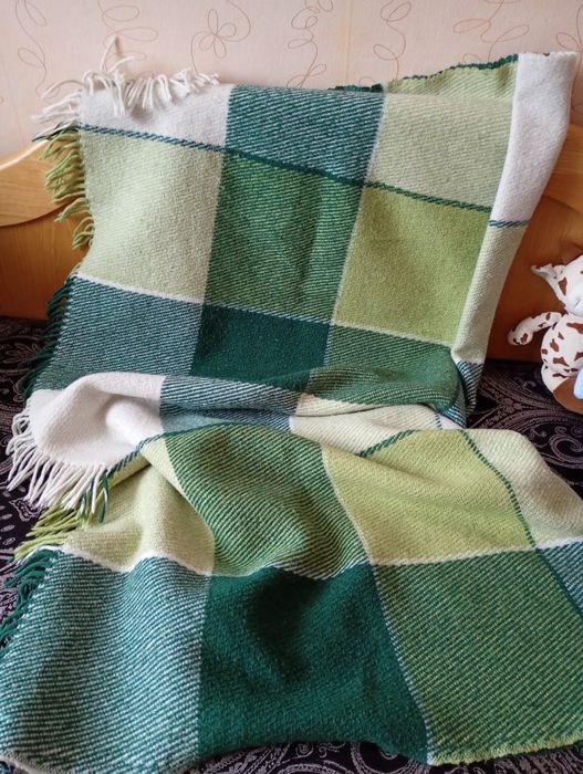 Плед, Vladi,зелений,  вовна, 140*190см