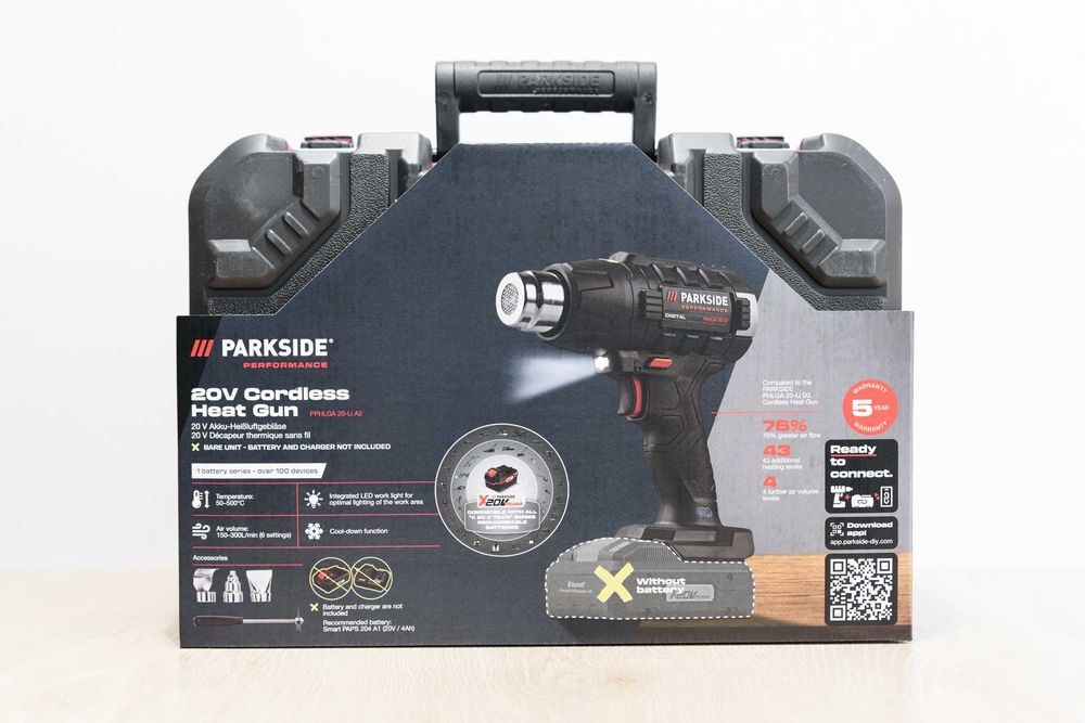 NEW! Акумуляторний термофен Parkside PPHLGA 20-Li A2 / Будівельний фен