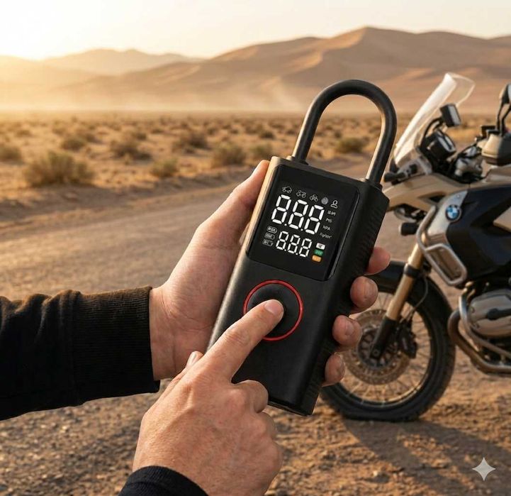 Автомобільний компресор акумуляторний з функцією Power Bank