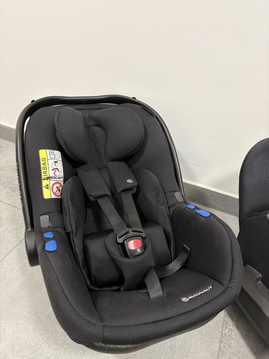 Nosidełko, fotelik avionaut pixel, baza isofix, czarny