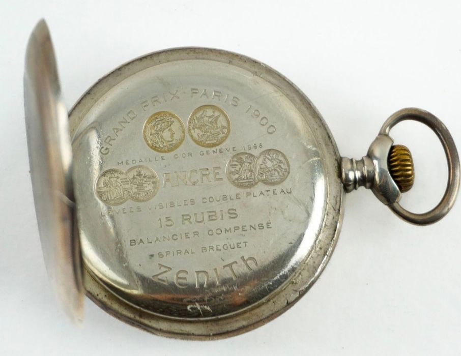 Zenith relógio de bolso cronometre prata( anos 30),