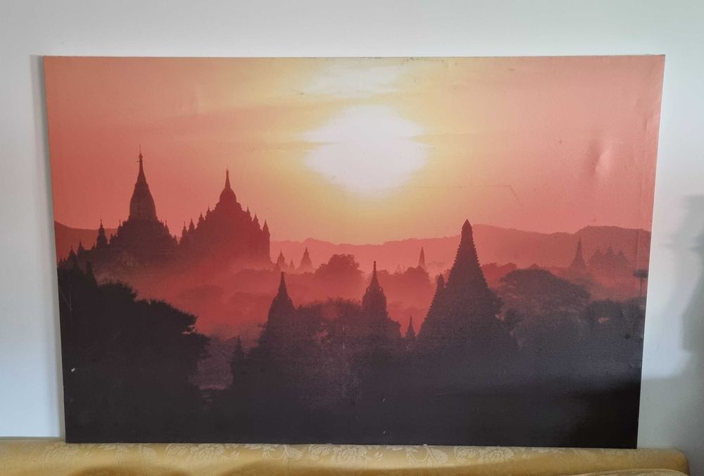 Quadro/ tela impressa com pôr/ nascer-do-sol