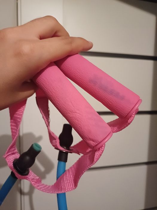 2x Expander do ćwiczeń długi krótki zestaw taśmy