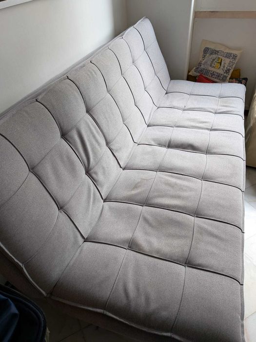 Sofá cama em tecido WILLEM cor cinza