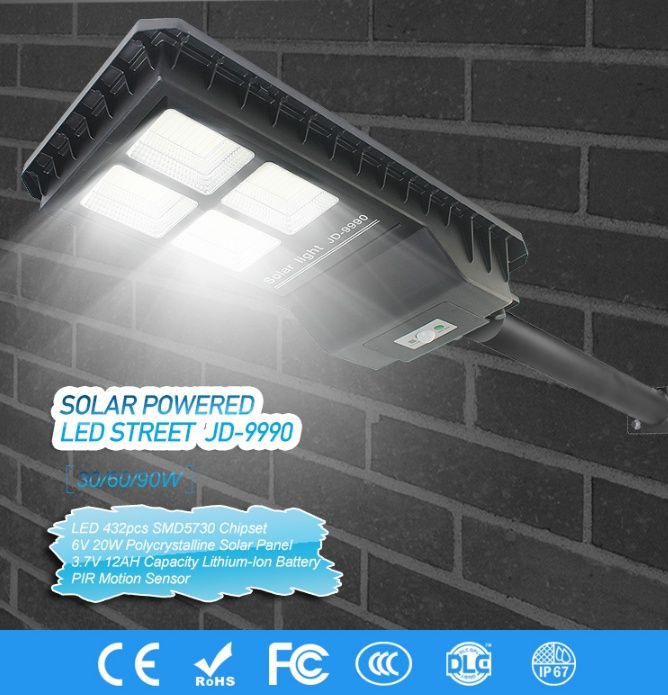 Luz LED Solar com controlo remoto