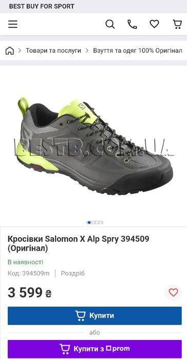 Кроссовки Salomon X ALP SPRY GTX® Stormy Wea/Magnet FW18-19 серые. р46