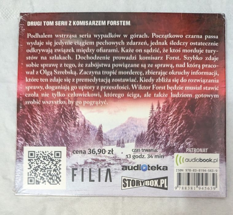 Nowy audiobook CD Przewieszenie Remigiusz Mróz wyd. Filia