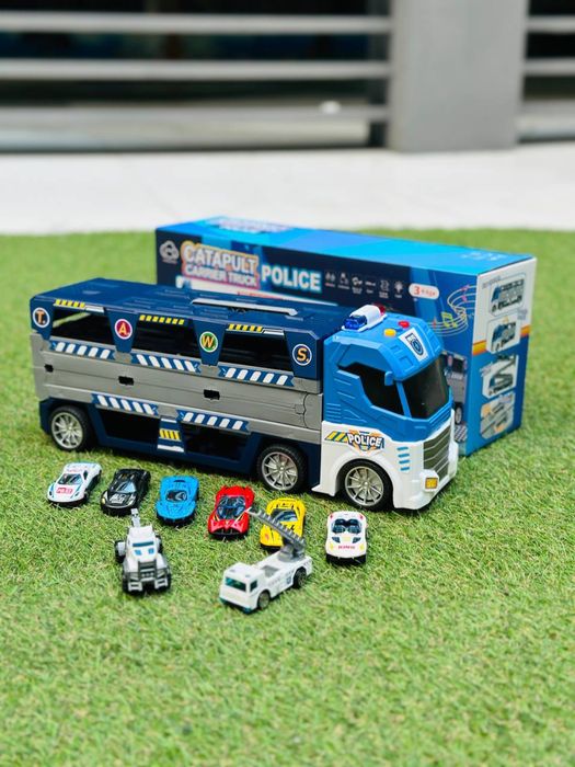 Трейлер-автовоз + великий трек+6 машинок