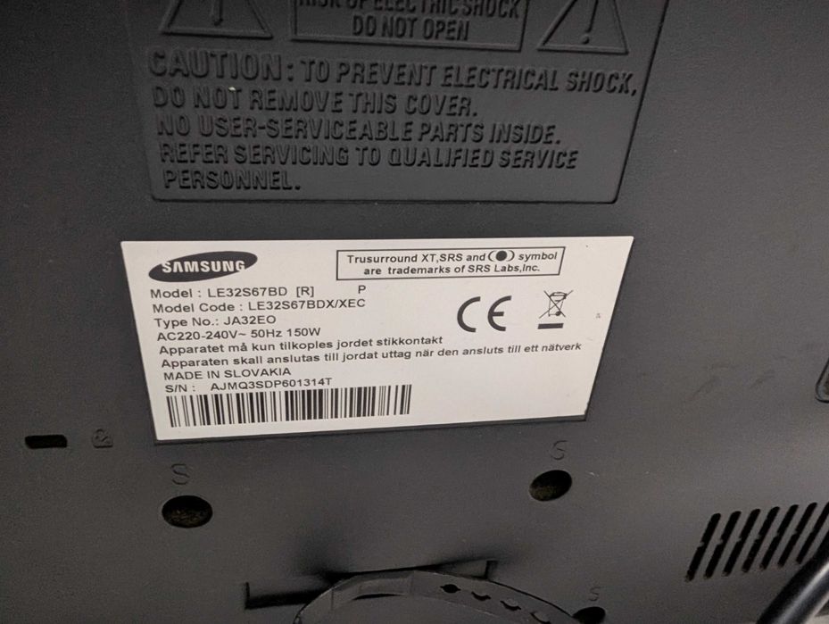 TV SAMSUNG LE32S67BD - Fonte de alimentacao avariada