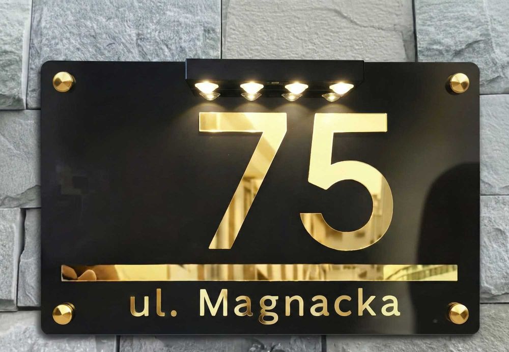 Ekskluzywna Tabliczka Adresowa Premium  z oświetleniem LED 40/30cm