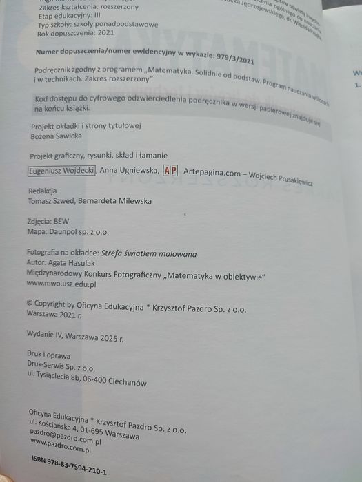 Matematyka 3 Pazdro  2025r.