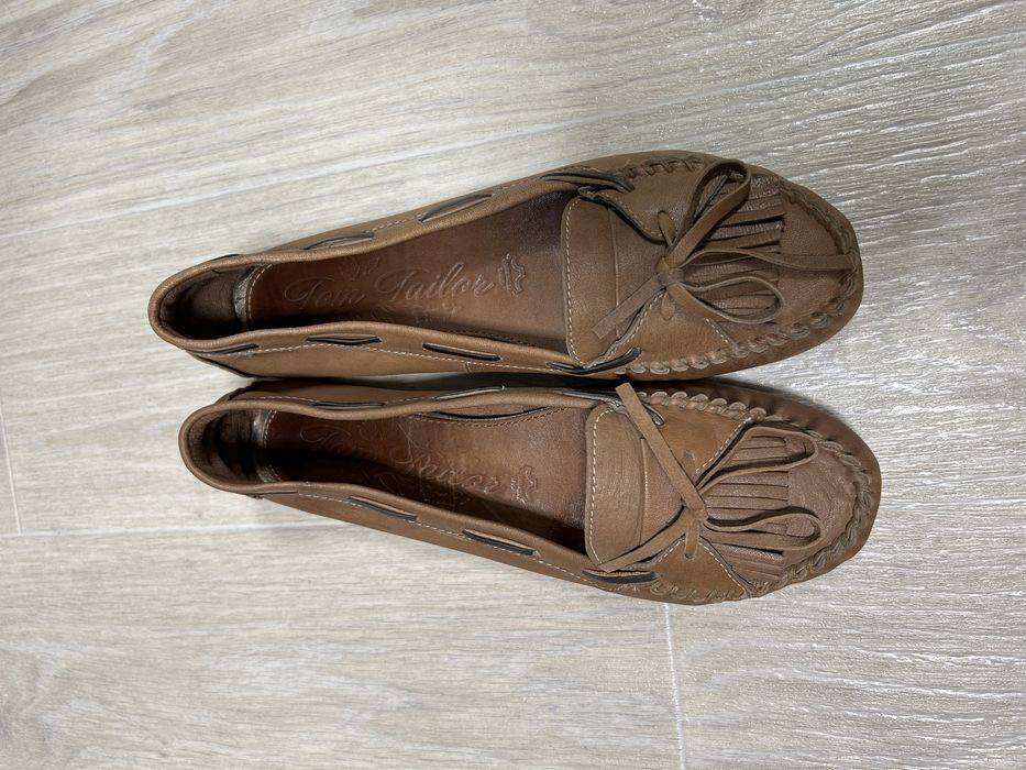 Балетки Tom Tailor кожаные мокасины слипоны туфли