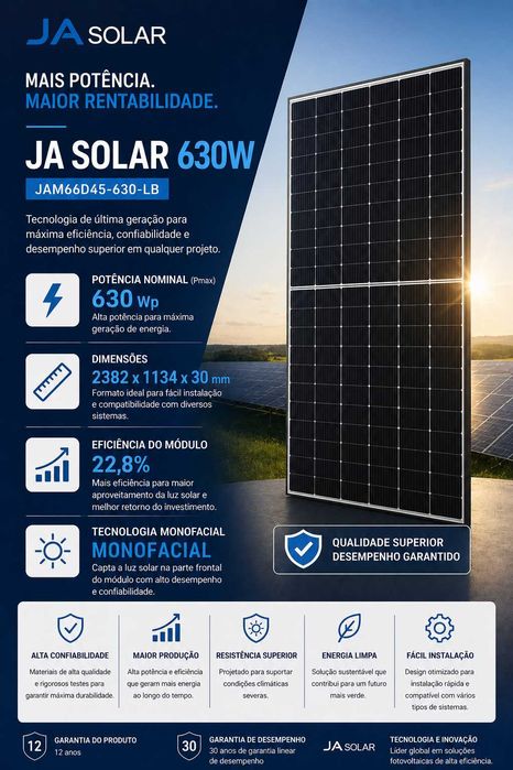 Ja Solar 630W - JAM66D45-630/LB
