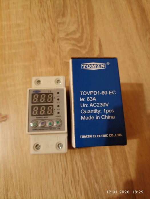 Реле напруги TOMZN TOVPD1-60-VA, TOVPD1-60-EC,TOMPD-63S, Перемикач.