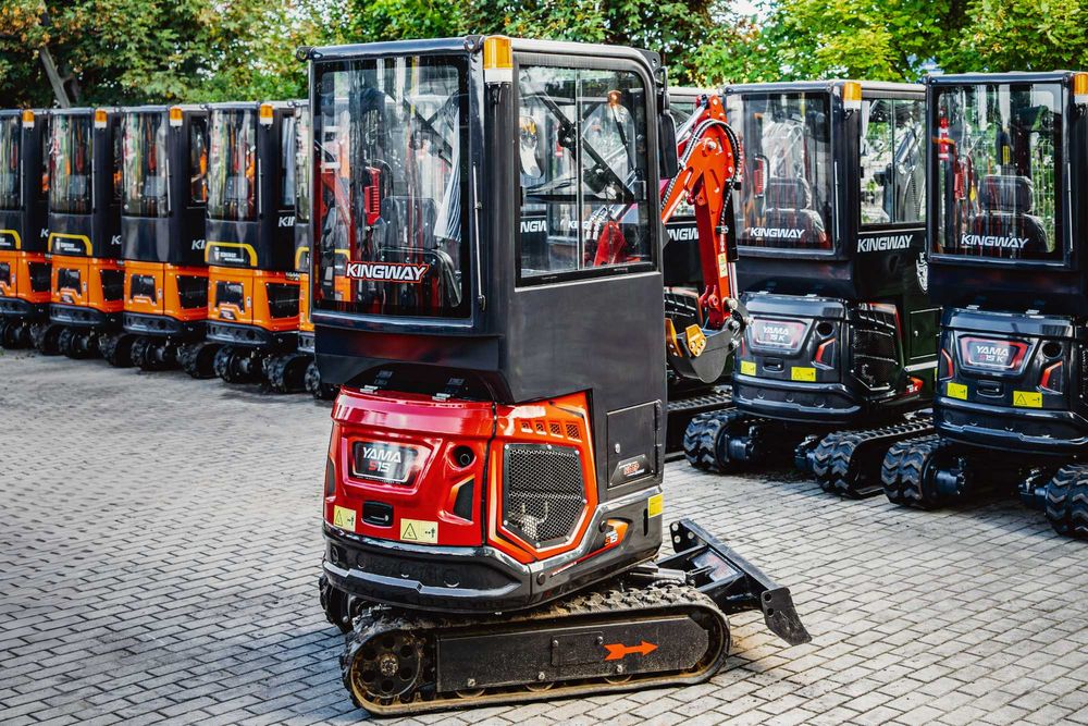 NOWA Minikoparka Kingway Yama S15K 1,4T RAMIĘ Skr 3 ŁYŻKI Kabina 112cm