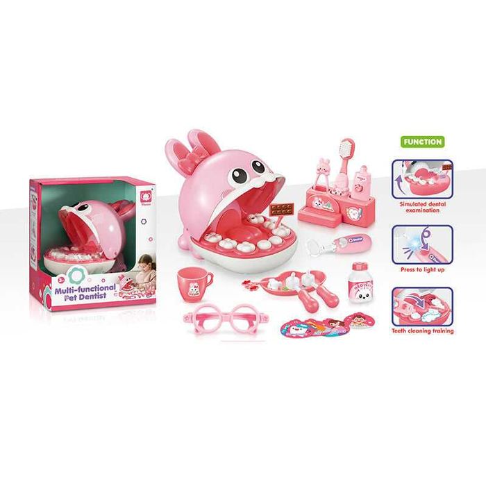 Набір стоматолога дантист рот зайчика відкривається підсвіч аксесуари