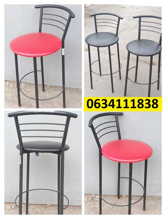 Стулья для кухни (барные). Чёрные, красные. 80 шт.