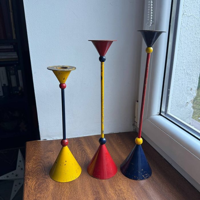 Zestaw Trzech Świeczników "Confetti" autorstwa A. Efverlund  Ikea 90te