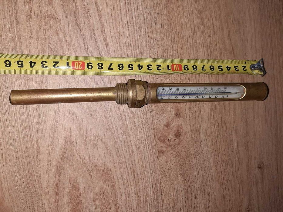 Termometr mosiężny do pieca wkręcany