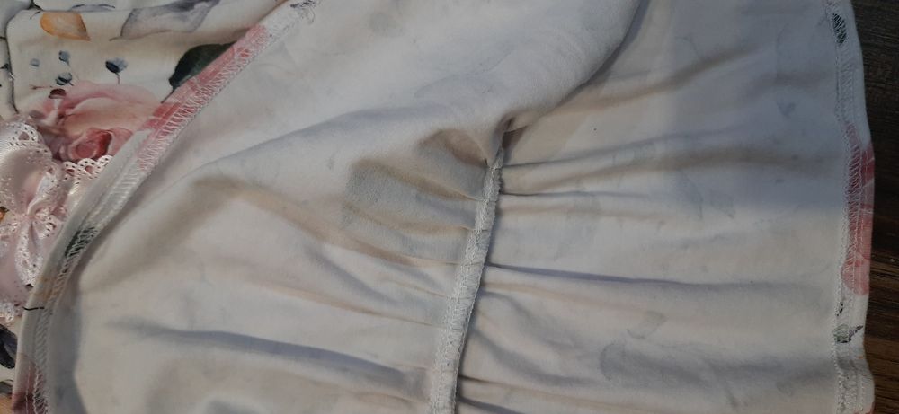 Sukienka handmade 86 92 róże kwiaty falbany dresówka roczek