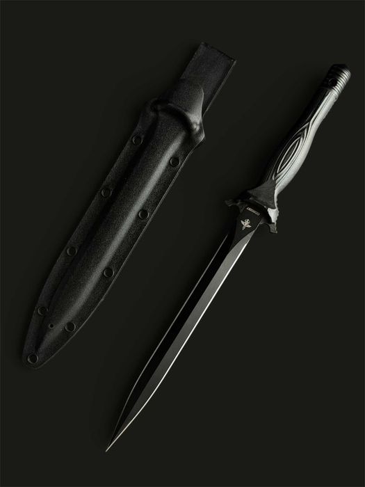 Тактичний ніж-кортик із чохлом сталь D2 KN1146 Надійний ніж похідний