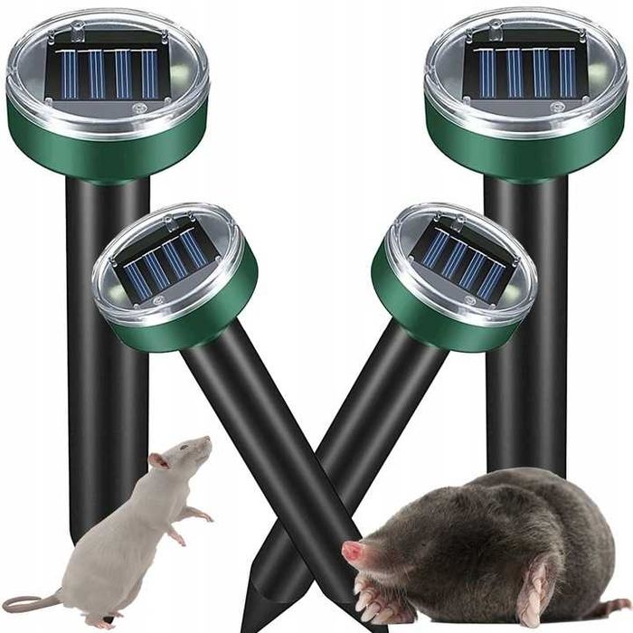 4X odstraszacz na krety kuny nornice myszy gryzoni solarny silny