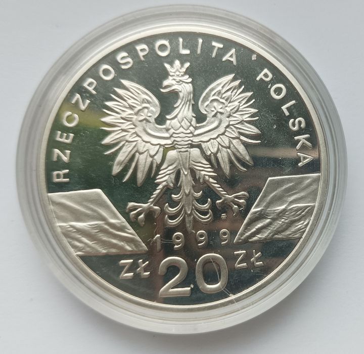 Moneta kolekcjonerska 20 zł Wilk 1999 rok