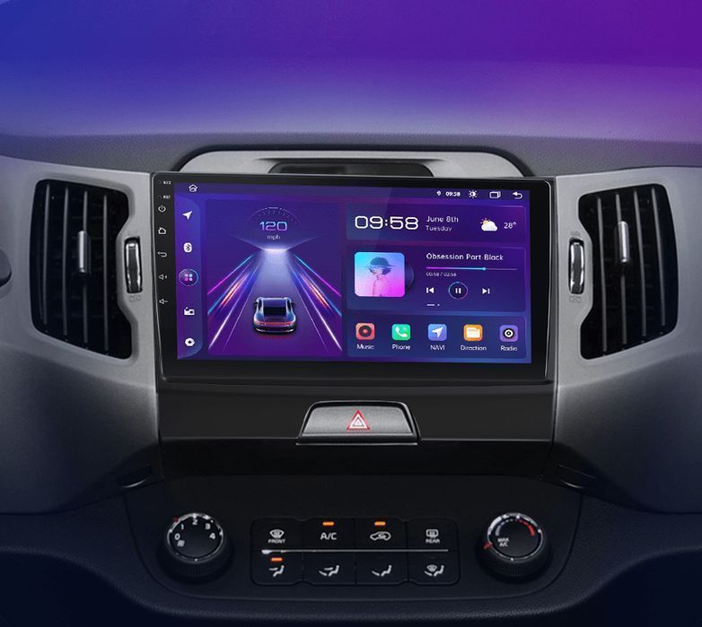 Radio Android 15 9” CarPlay Android Auto – Kia Sportage III 8GB/256GB GPS Nawigacja Stacja Multimedialna WiFi Bluetooth DSP 4G LTE PL